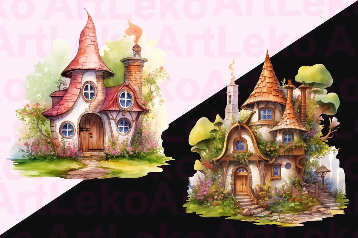 The Good Witch’s House Clipart, a Seasonal Illustration by LekoArt (Photo 5 of 10)