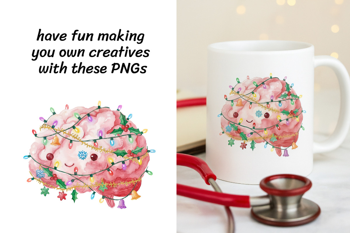 Christmas Anatomy Clipart Bundle, a Seasonal Illustration by InkyQueenArt (Photo 3 of 6)