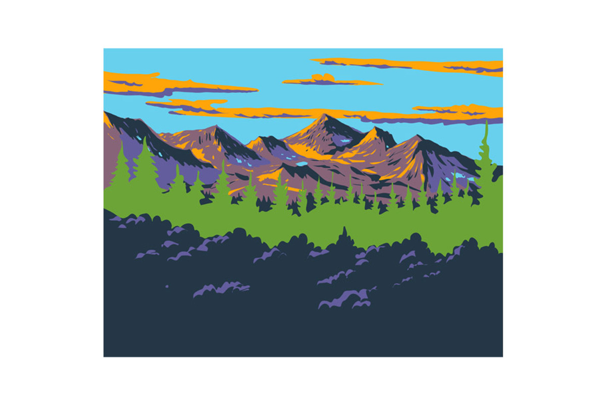 Maple Pass Trail North Cascades WPA, an Illustration by patrimonio