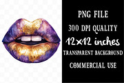 Watercolor Mardi Gras Lips Clipart, an Illustration by Designking (Thumbnail 4 of 5)