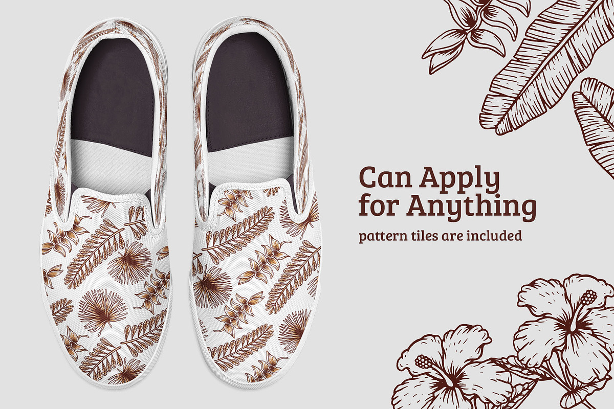 Tropical Plant Pattern & Elements, an Illustration by Dawnside Graphic (Photo 5 of 5)