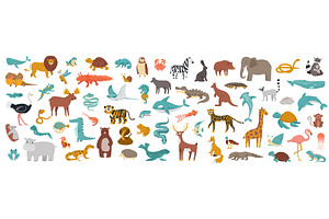 Big set of animals. Domestic and, an Animal Illustration by winwin.art