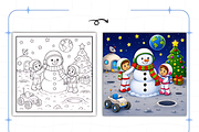 Bold Easy Christmas Space Coloring, a Seasonal Illustration by Design Station (Thumbnail 5 of 8)