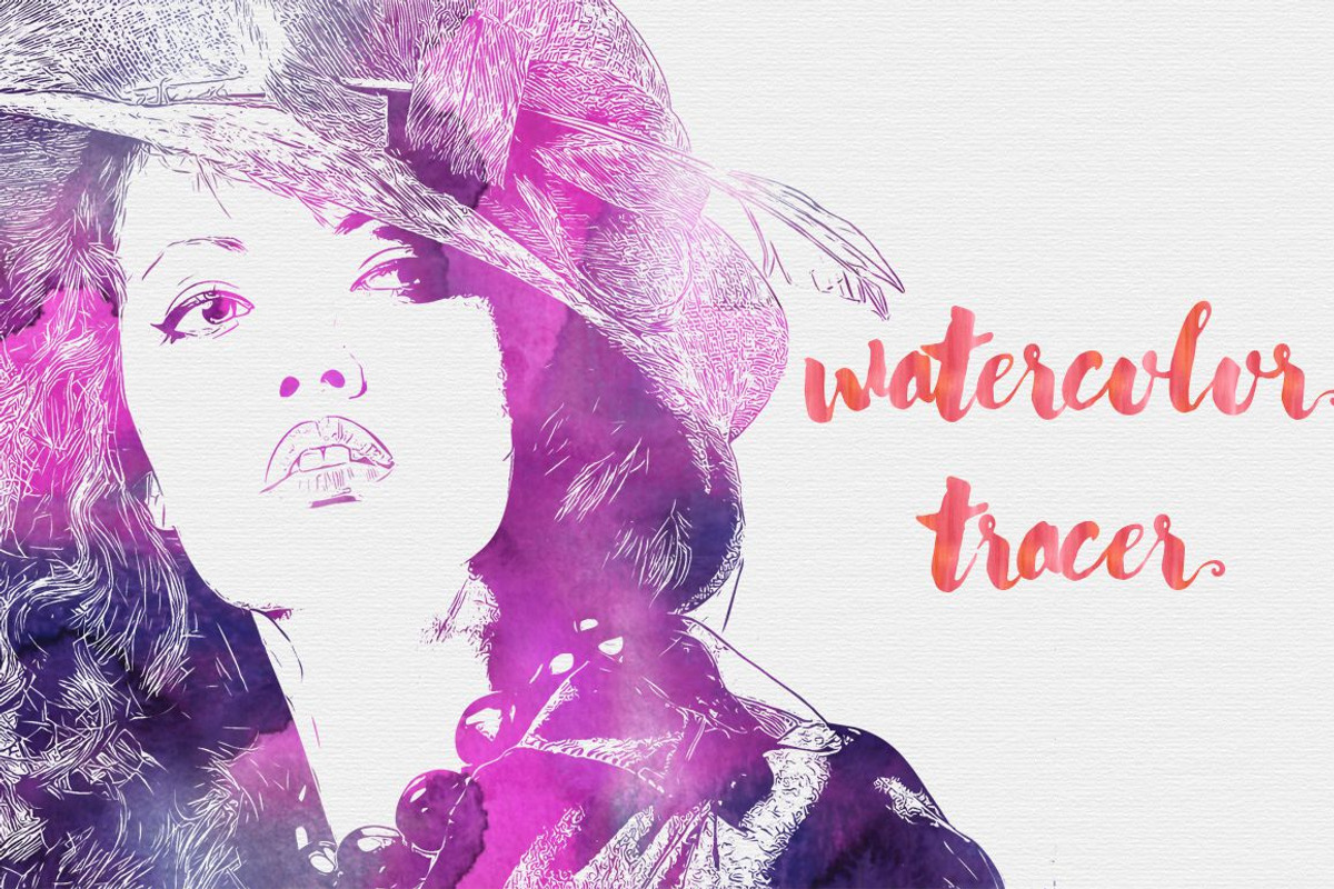 Watercolor Tracer Pro, an Action Add-On by Krystal Designs Co. (Photo 1 of 9)