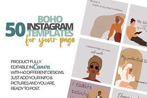 50 Boho Instagram Post Templates