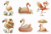 Whimsical Summer Flamingo Clipart, an Illustration by DreamArtGraphic (Thumbnail 8 of 8)