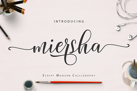 Miersha Script, a Script Font by cooldesignlab