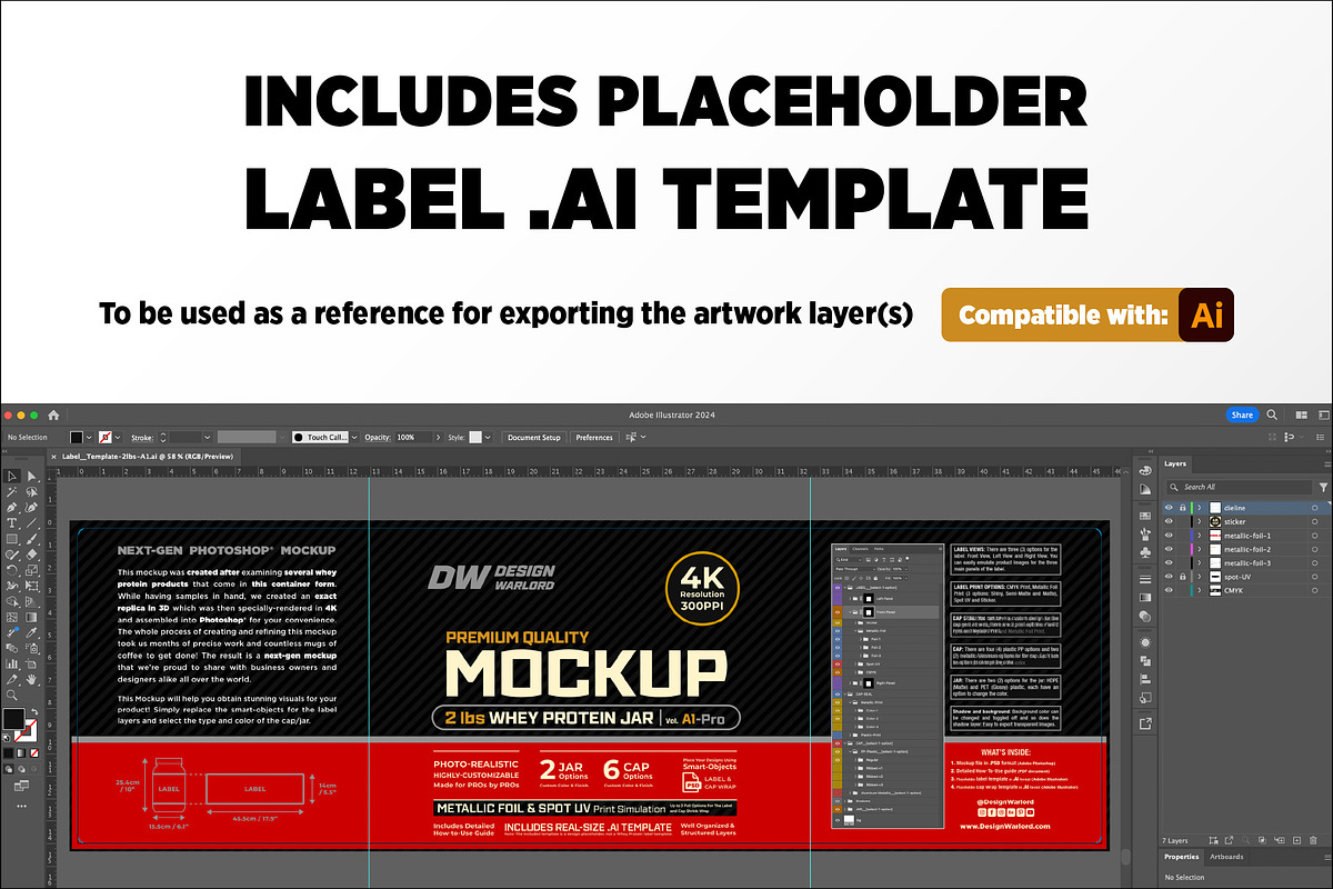 2 lbs Whey Protein Jar Mockup A1-Pro, a Packaging Mockup by Design Warlord (Photo 7 of 19)