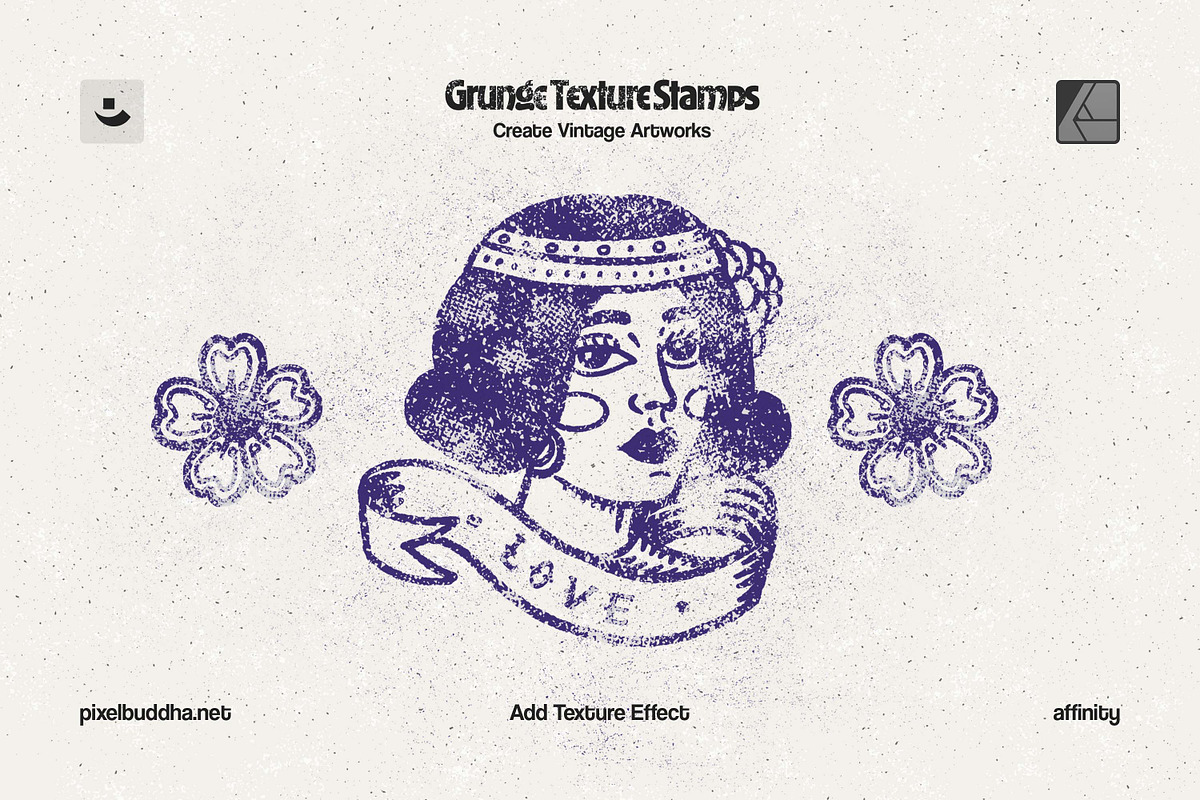 Grunge Stamp Affinity Brushes, a Brush Add-On by pixelbuddha.net (Photo 7 of 9)