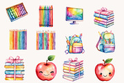 Pastel Cute Back to School Clipart, a Seasonal Illustration by Designworld (Thumbnail 7 of 11)
