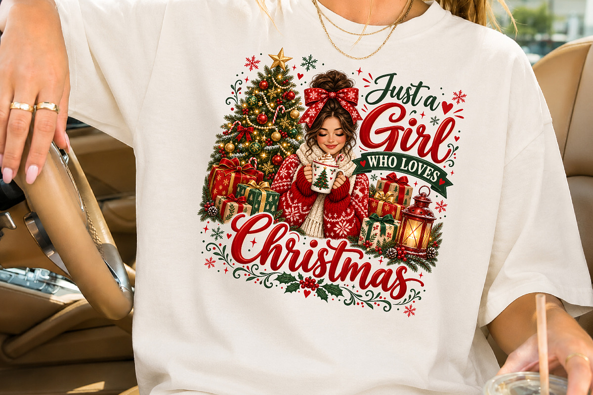 Just A Girl Who Loves Christmas PNG, a Seasonal Illustration by Rose Art (Photo 2 of 4)