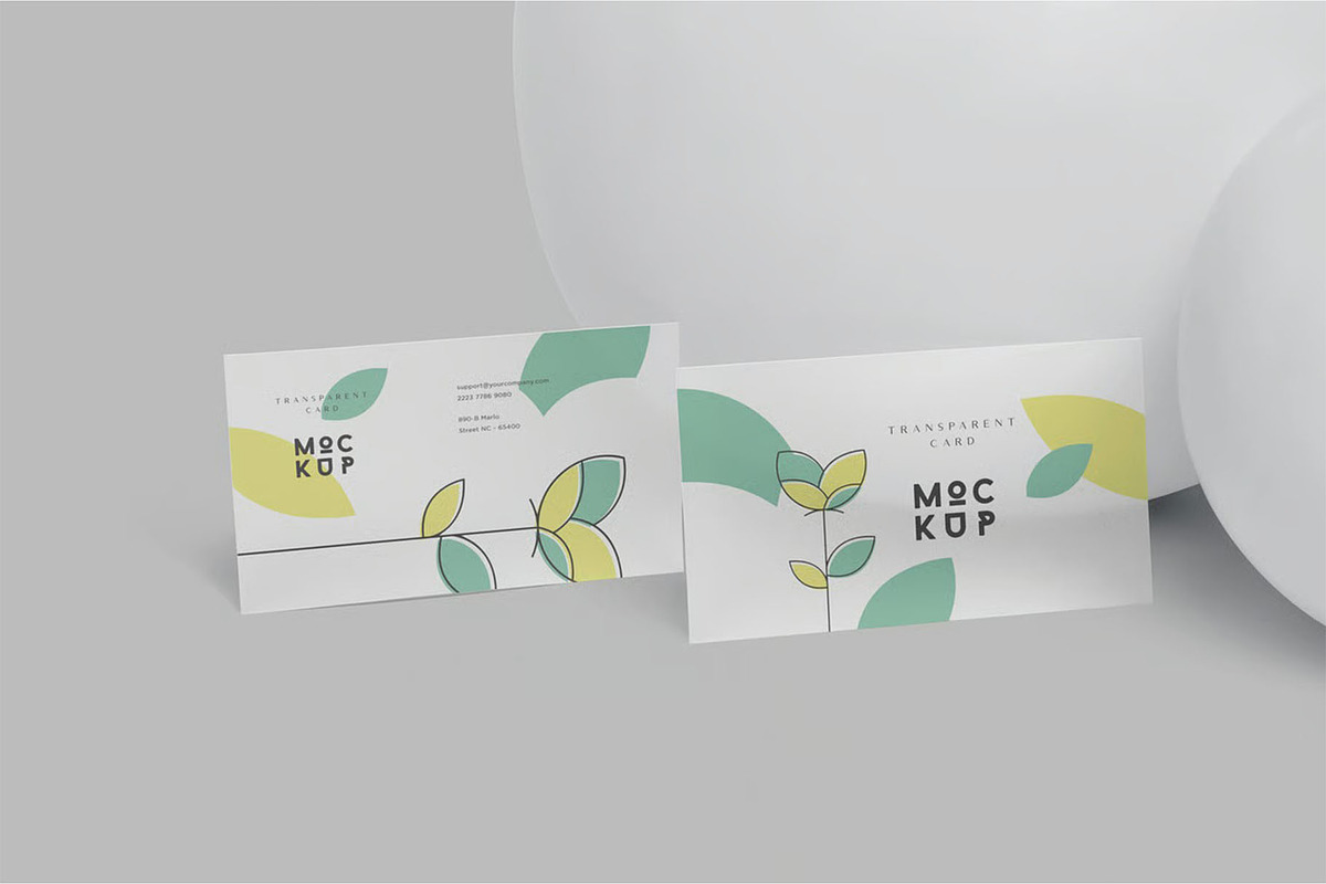 Transparent Business Card Mockups, an Advertising Mockup by megostudi0 (Photo 4 of 7)
