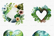 Earth day Watercolor Clipart PNG, an Object Graphic by MyLittleMeow (Thumbnail 2 of 6)