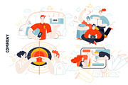 Company, flat web illustrations, a Templates & Theme by Grivina's shop (Thumbnail 10 of 27)
