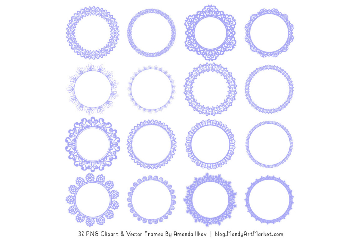 Periwinkle Round Lace Frames, an Illustration by Amanda Ilkov (Photo 3 of 5)