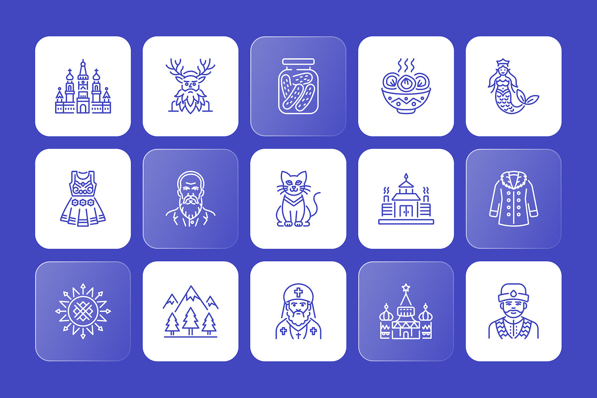 Russian Outline Icons Set, an Outline Icon by Prosymbols (Photo 4 of 8)