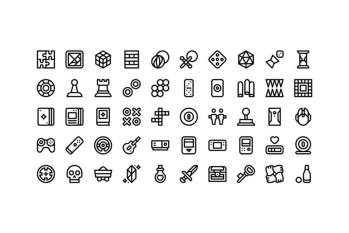 50 Gaming Icons, an Outline Icon by Side Project (Photo 2 of 7)