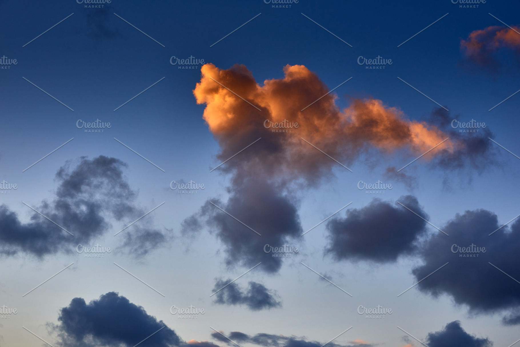beautiful morning sky with fluffy clouds, a Nature Photo by Fotowunsch - photography 