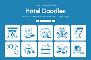 Hotel Doodle Icon Collection, an Outline Icon by Vectors Market