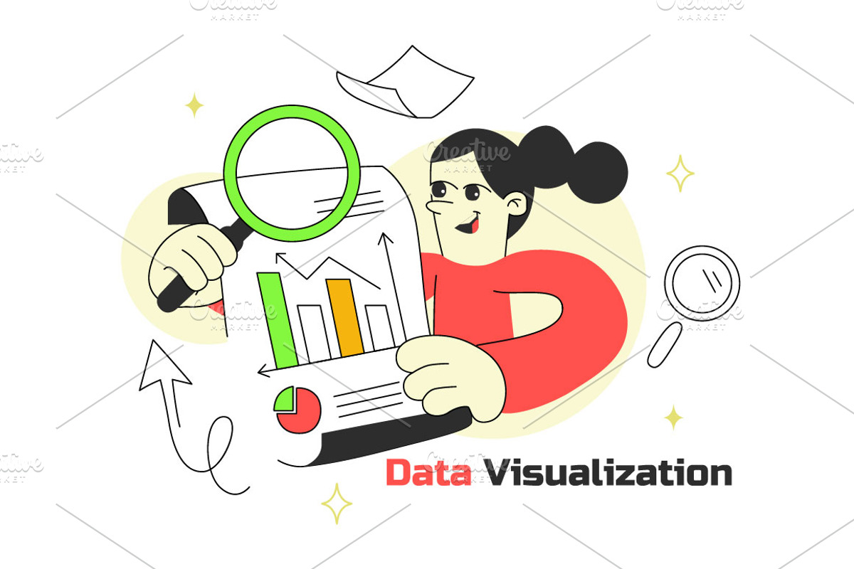 6 Data Visualization Illustration, an Object Illustration by denayunebgt (Photo 3 of 3)