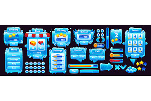 Game interface with ice crystal, an Illustration by Vector Tradition