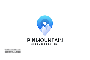 Pin Mountain Gradient Colorful Logo, a Branding & Logo Template by ivan_artnivora