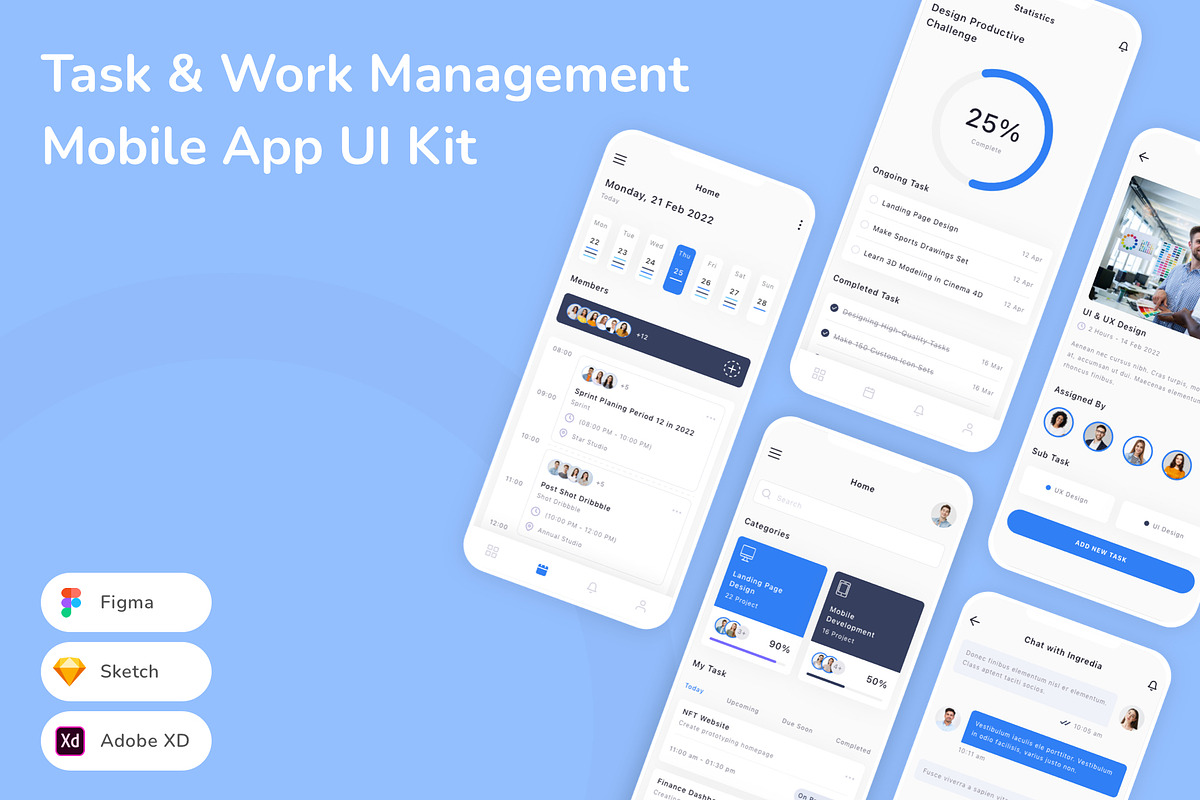 Task & Work Management App UI Kit, an UI Kit Template by Betush