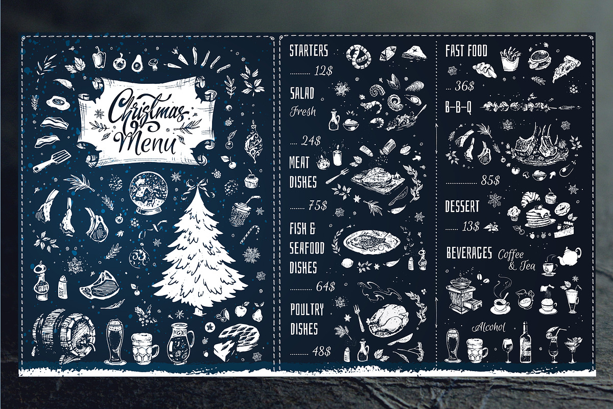 Christmas menu!, a Decorative Illustration by Margo Miller (Photo 1 of 8)