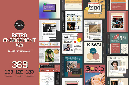 Instagram Engagement Retro CANVA, a Social Media Template by Analogi Studio
