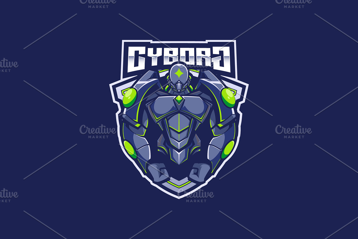 Cyborg Mascot Esport Logo, a Branding & Logo Template by prps.std (Photo 2 of 3)