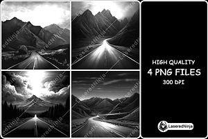 Mountain Winding Road Scene Highway, a Background Graphic by LaseredNinja