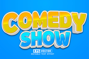 Vector Comedy Show 3d Editable Text