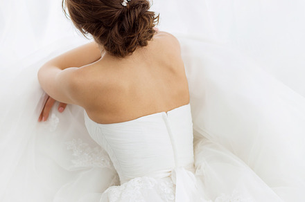 Brides beauty young woman in wedding dress indoors containing wedding, dress, a Person Photo by Emotion photo