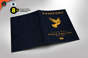 Passport Funeral Program Modern, a Brochure Template by SeraphimChris