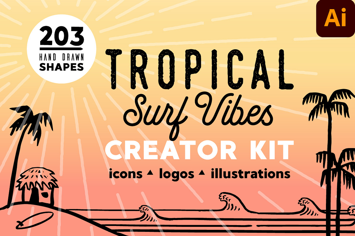 TROPICAL SURF VIBES - Creator Kit, an Icon by Walking_Designs (Photo 1 of 19)