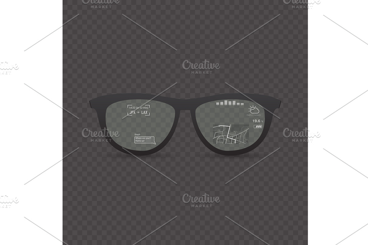 Glasses AR UI, a Technology Illustration by SkyVectors