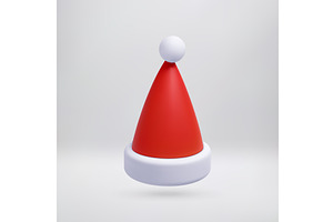 3D red santa hat with white pom pom, an Object Illustration by Abscent