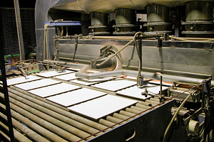 Ceramic Tiles Entering Industrial Kiln Conveyor, an Industrial Photo by Davizro's Market