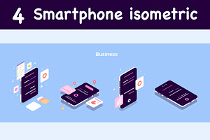 smartphone isometric vector set, an Object Illustration by foxndeer