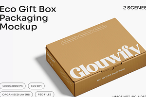 Gift Box Mockup 2 Views, a Packaging Mockup by graphicsauce