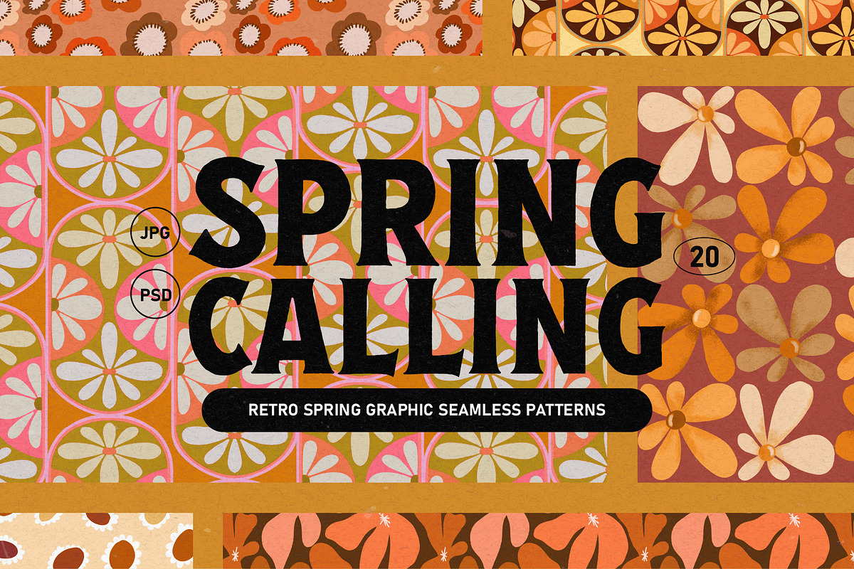 Retro Spring Patterns, a Pattern Graphic by angelainthefields (Photo 1 of 6)