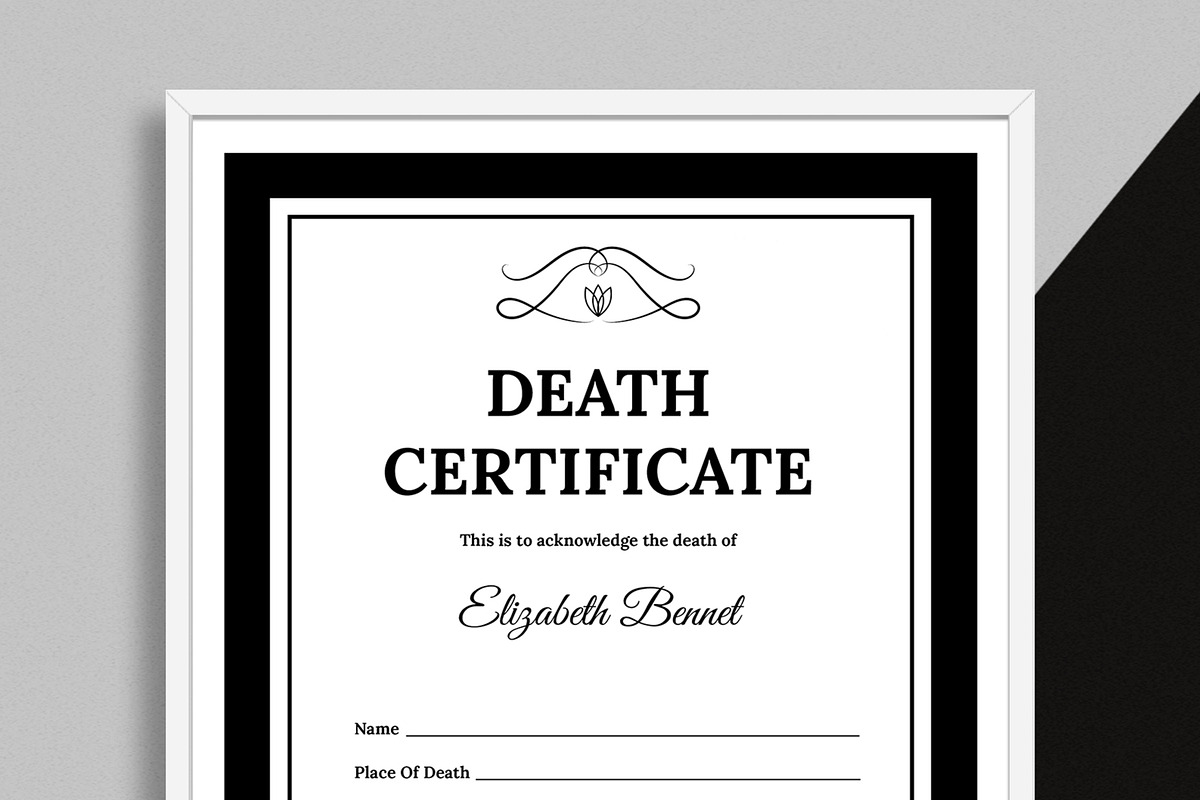 Death Certificate Template, a Stationery Template by MightyDesign (Photo 2 of 7)