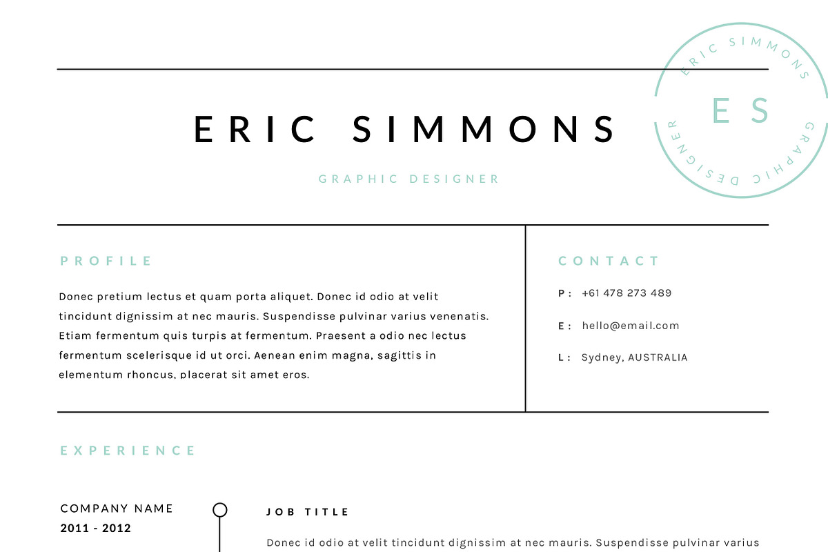 3 Page Resume Template | INDD + DOCX, a Resume Template by BlackDotResumes (Photo 5 of 6)