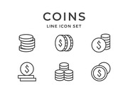 Set line icons of coins, an Outline Icon by motorama (Thumbnail 1 of 2)