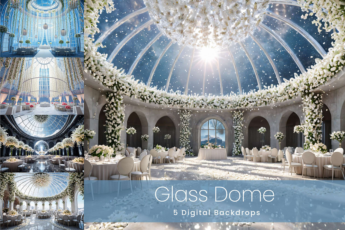 5 Glass Dome Digital Backdrops, a Background Graphic by 3Motional (Photo 1 of 5)