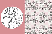 Mardi Gras Line Drawing, an Illustration by TheClipAtelier (Thumbnail 3 of 3)