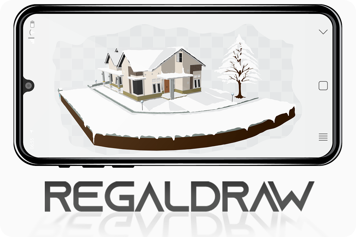 House in winter with covered tree., a Seasonal Illustration by regalDRAW (Photo 2 of 3)