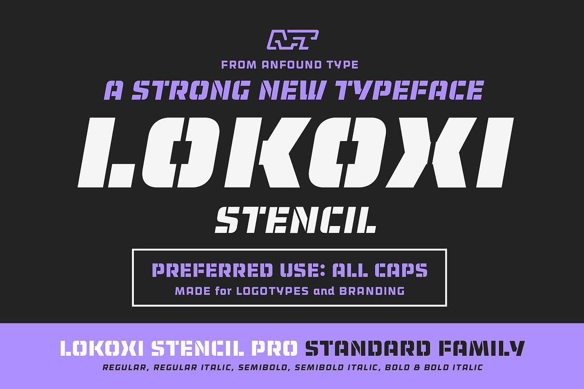 Lokoxi Stencil Pro - Standard Family, a Sans Serif Font by Anfound Type (Photo 1 of 16)