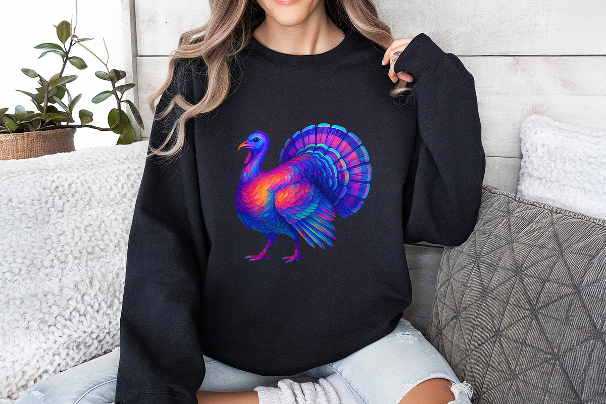 Colorful Neon Turkey PNG, Vibrant, an Illustration by SharpMarketplace (Photo 2 of 5)