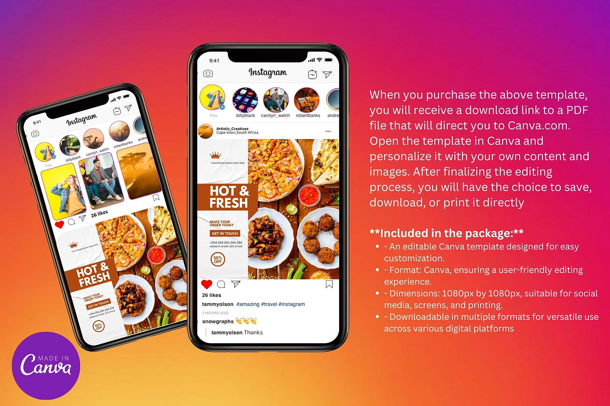 Editable Pizza Menu & Flyer Template, a Social Media Template by Mishek Munene (Photo 2 of 4)